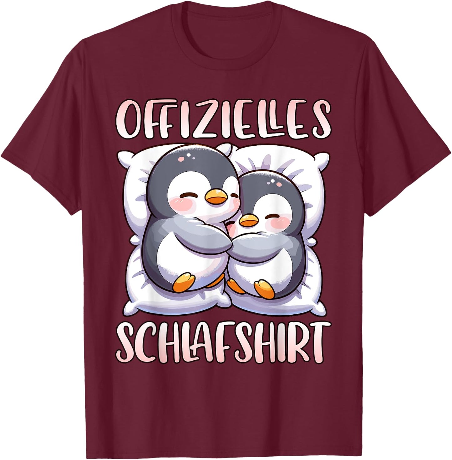 Official Sleep Shirt Penguin Pyjamas Girls Sleep , black T-Shirt - T-Shirt | Maroon
