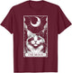 Tarot Card Vintage Crescent Moon Calico Cat Mom Cat Lovers Women Kids T-Shirt - T-Shirt | Maroon