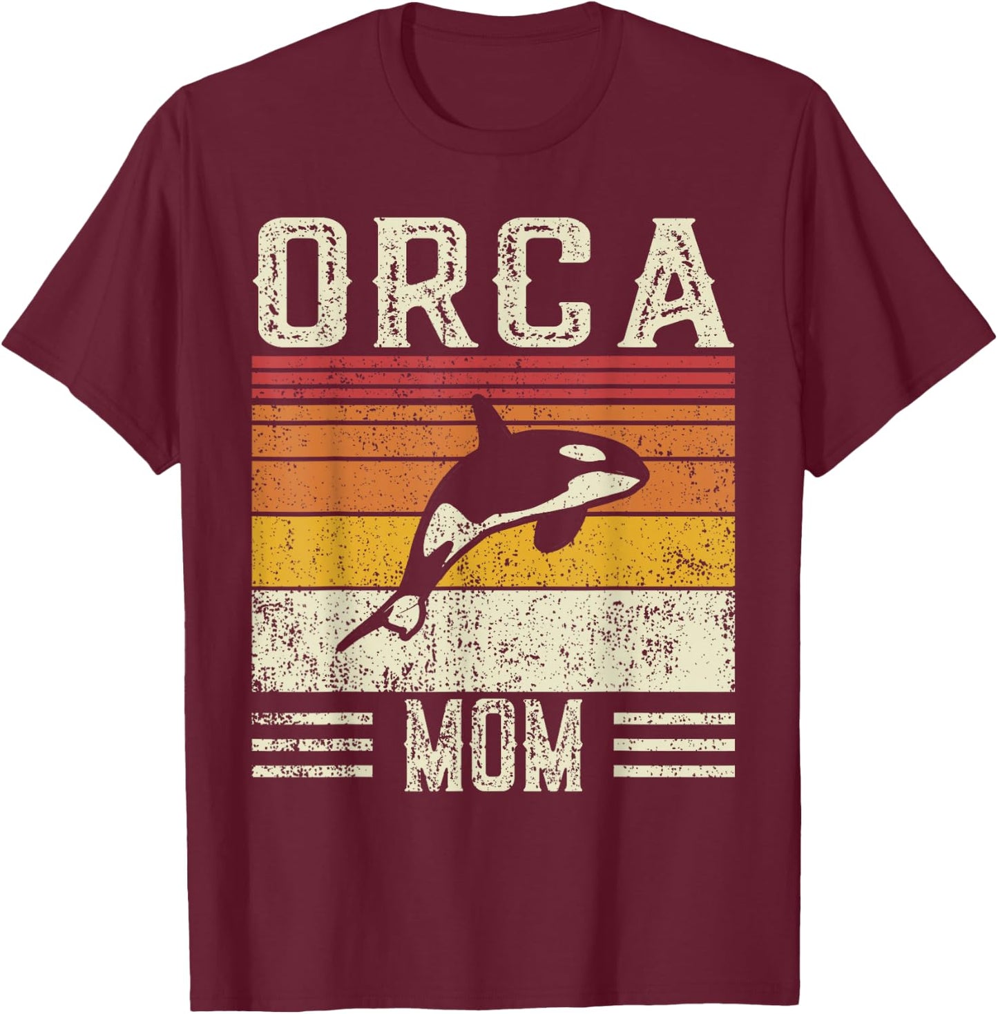 Best Orca Mom Women - Vintage Orca T-Shirt - T-Shirt | Maroon