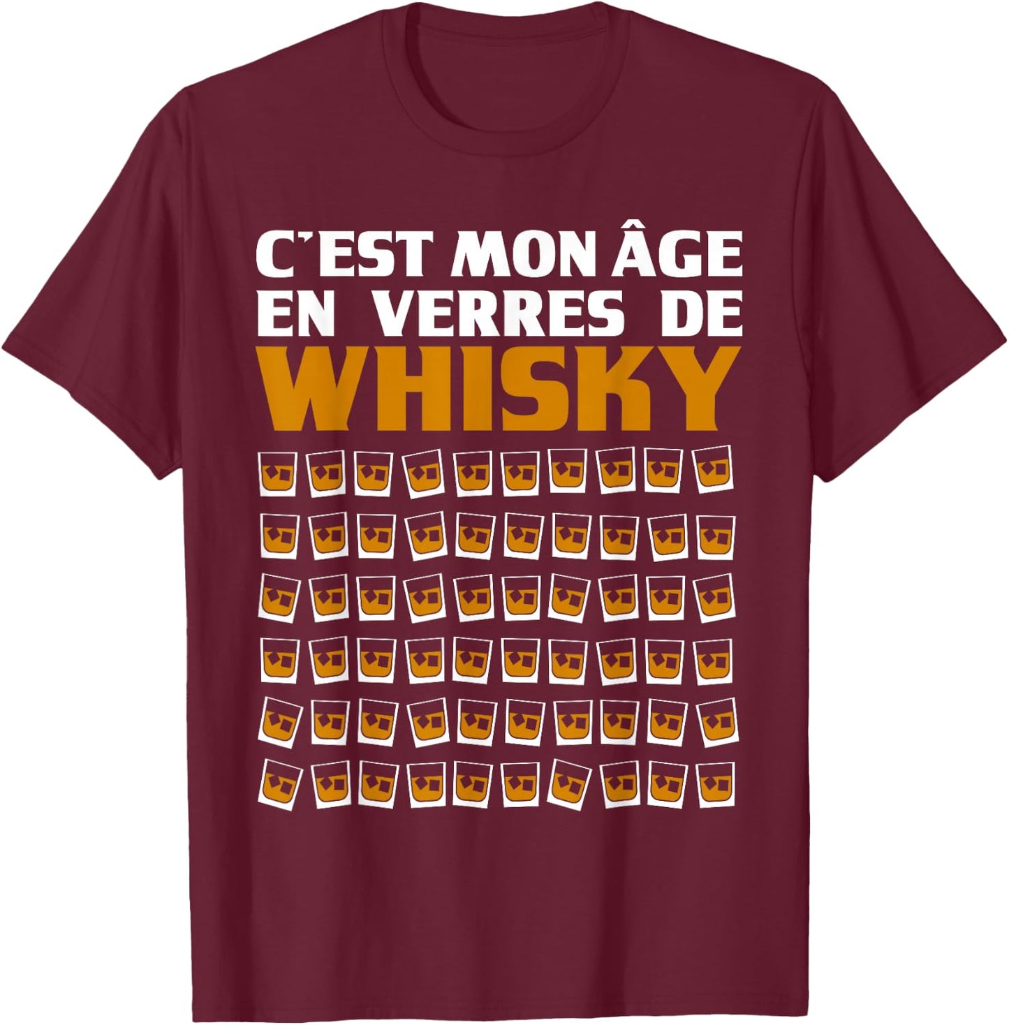 Vintage It's My Age in Glasses Whisky 60 Years Birthday T-Shirt - T-Shirt | Maroon
