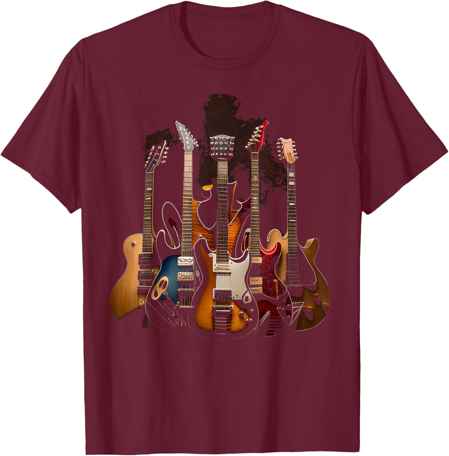 Gitarren Musiker Gitarristen T-Shirt - T-Shirt | Maroon
