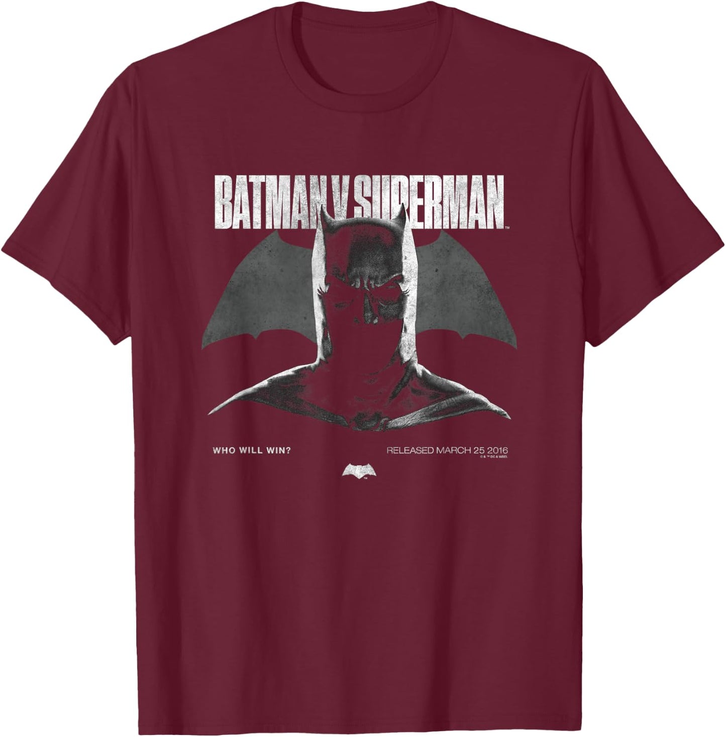 Batman v Superman Cowl 85th Anniversary T-Shirt - T-Shirt | Maroon