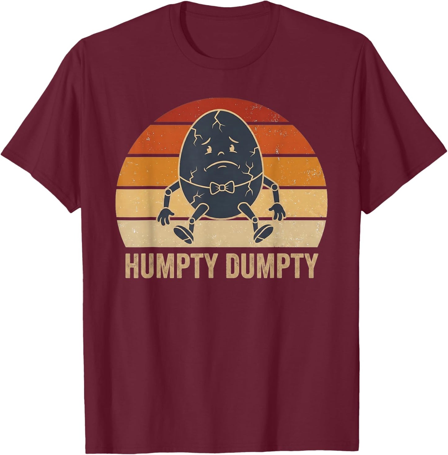 Humpty Dumpty Retro Sunset Vintage Nursery Rhyme Kids Funny T-Shirt - T-Shirt | Maroon