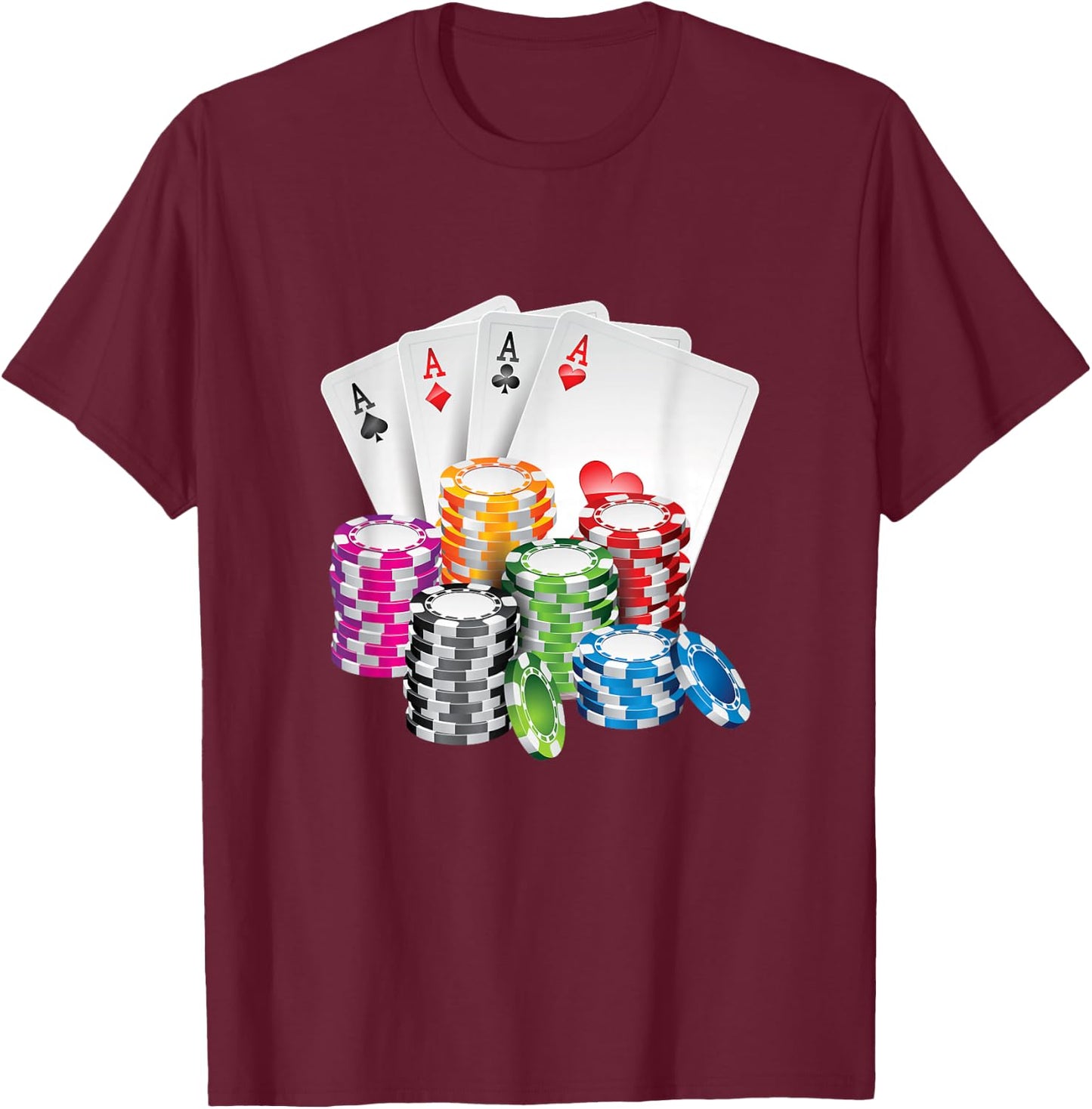 King Poker King Lady Card Casino Chip Gambling Casino T-Shirt - T-Shirt | Maroon