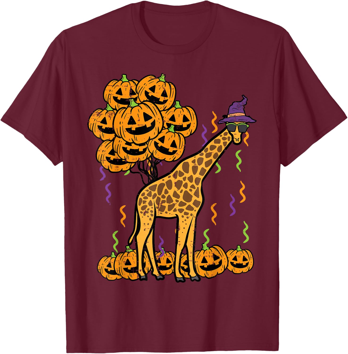Halloween Giraffe Costume Zoo Animal Boys Girls Kids Men T-Shirt - T-Shirt | Maroon