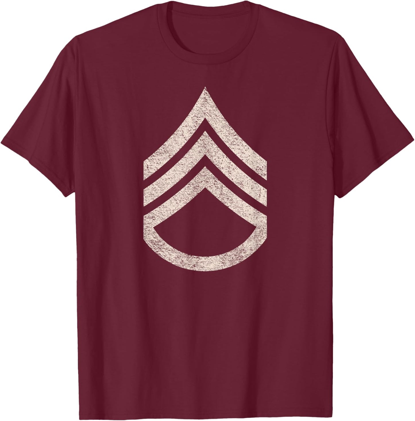 Military Staff Sergeant Stripes Sarge Rank Insignia T-Shirt - T-Shirt | Maroon
