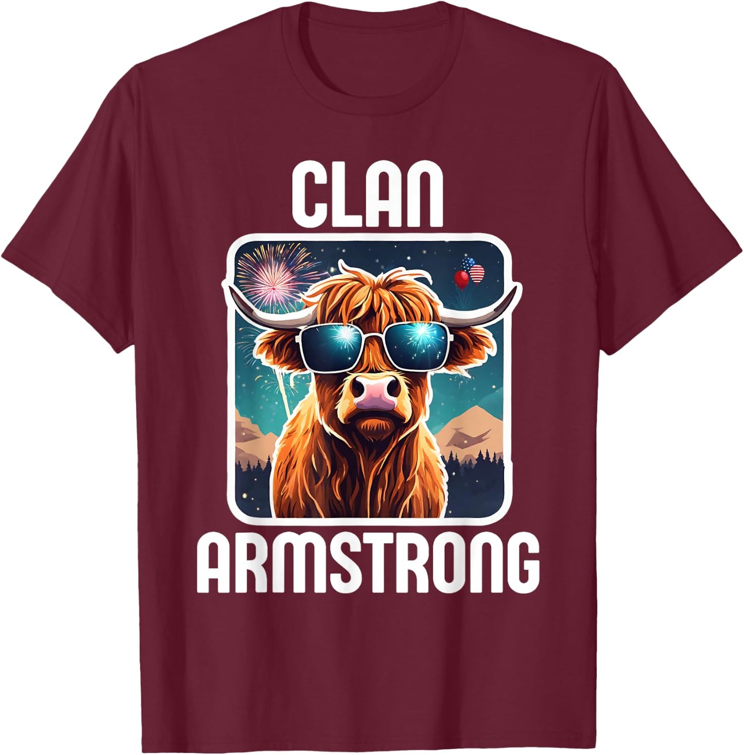 Armstrong Clan 4th July Scottish Family Name USA Party T-Shirt - T-Shirt | Maroon