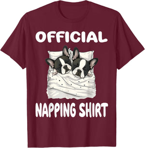 Boston Terrier Dog Official Sleepshirt Pajamas Nightgown T-Shirt - T-Shirt | Maroon