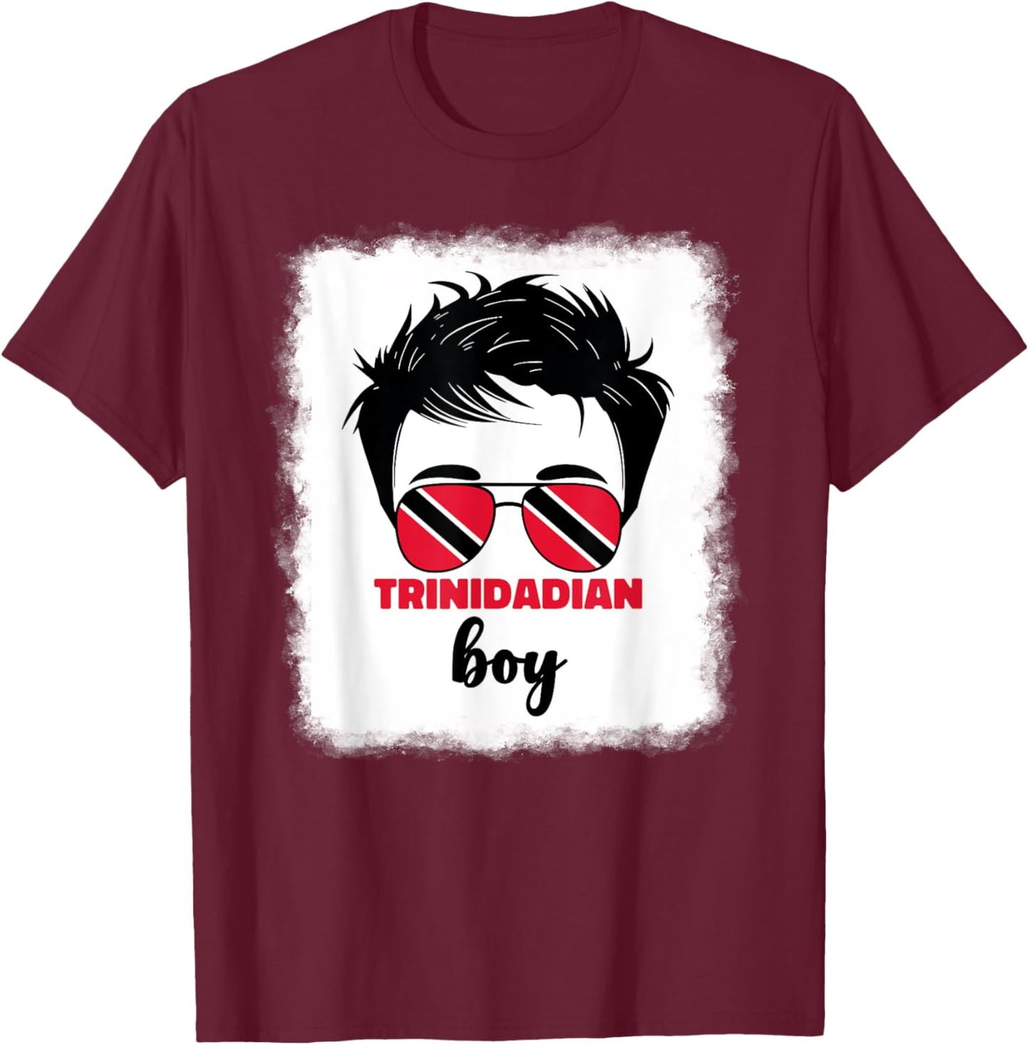 Trinidadian Boy Kids Trini Trinidad and Tobago Flag Boys T-Shirt - T-Shirt | Maroon