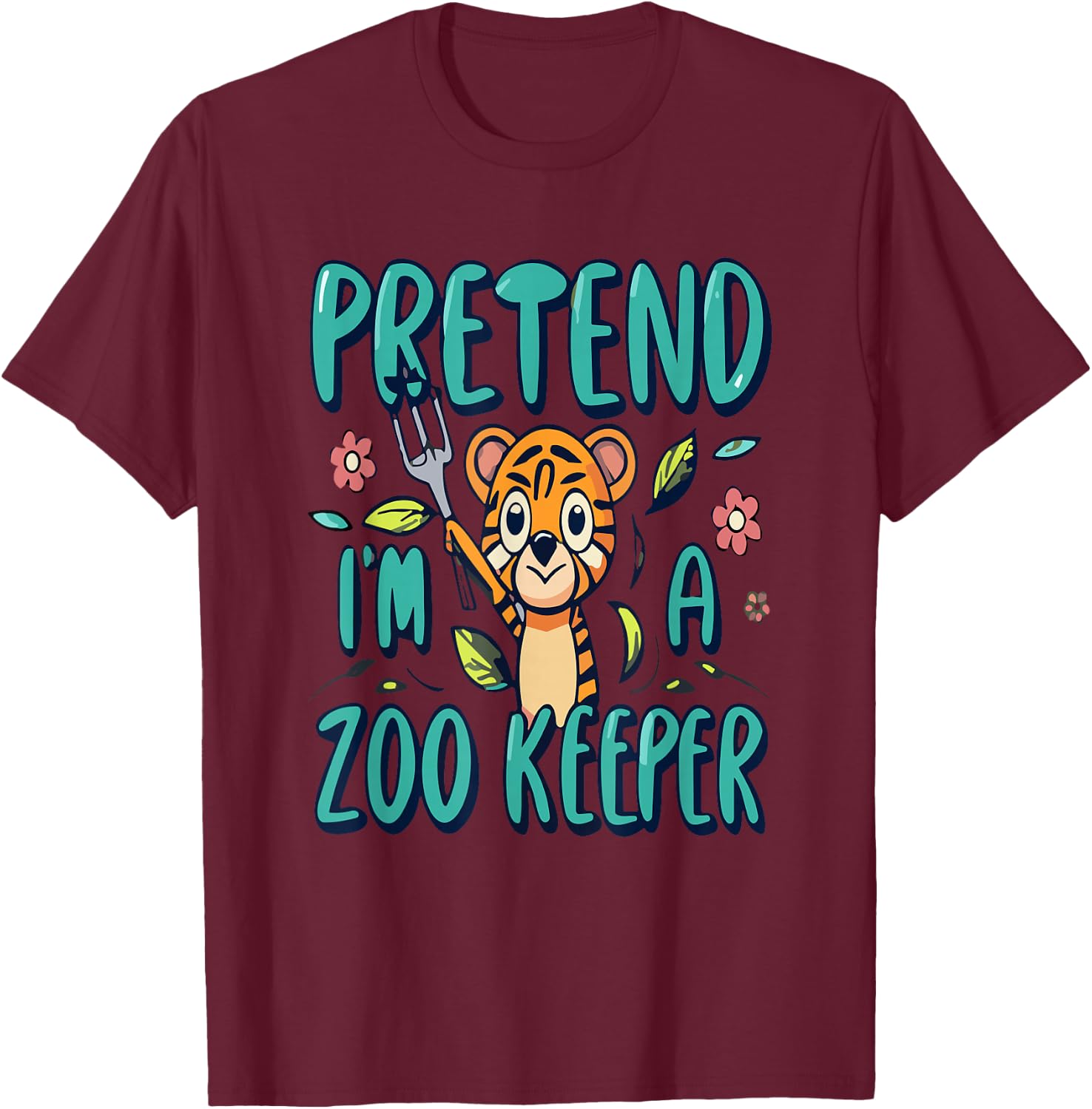 Pretend I'm A zoo keeper Funny Pretend Im a zoo keeper Kids T-Shirt - T-Shirt | Maroon