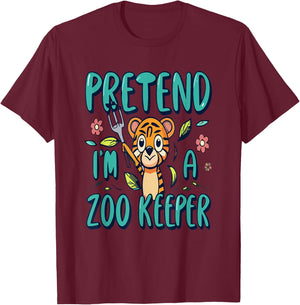 Pretend I'm A zoo keeper Funny Pretend Im a zoo keeper Kids T-Shirt - T-Shirt | Maroon