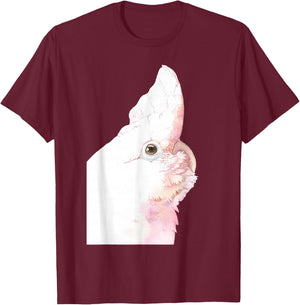 Goffin's Cockatoo Parrot Watercolor Painting Portrait T-Shirt - T-Shirt | Maroon