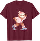 Sloth Ice Skating Figure Skater Ice Skates T-Shirt - T-Shirt | Maroon