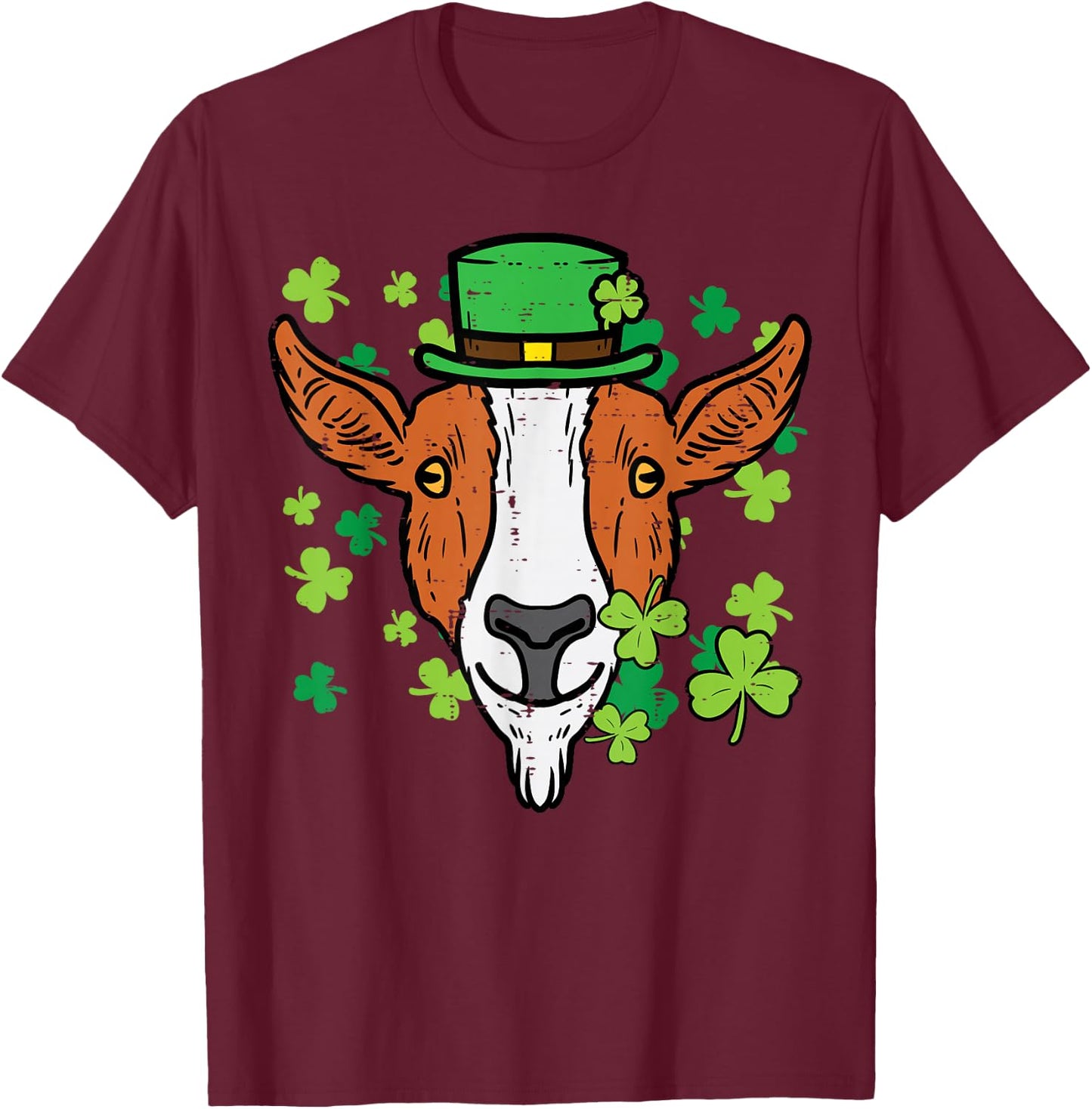 St Patricks Day Irish Goat Saint Paddys Farm Men Boys Kids T-Shirt - T-Shirt | Maroon