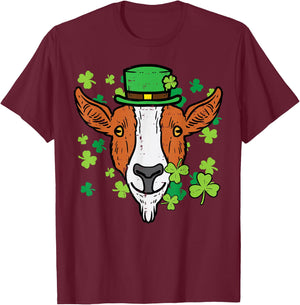 St Patricks Day Irish Goat Saint Paddys Farm Men Boys Kids T-Shirt - T-Shirt | Maroon