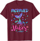 Mermaid Vibes Party Mermaid Tail Matching Family Squad T-Shirt - T-Shirt | Maroon