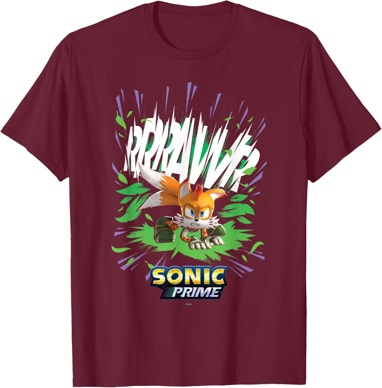 Sonic the Hedgehog, Sonic Prime - RRRAWR T-Shirt - T-Shirt | Maroon