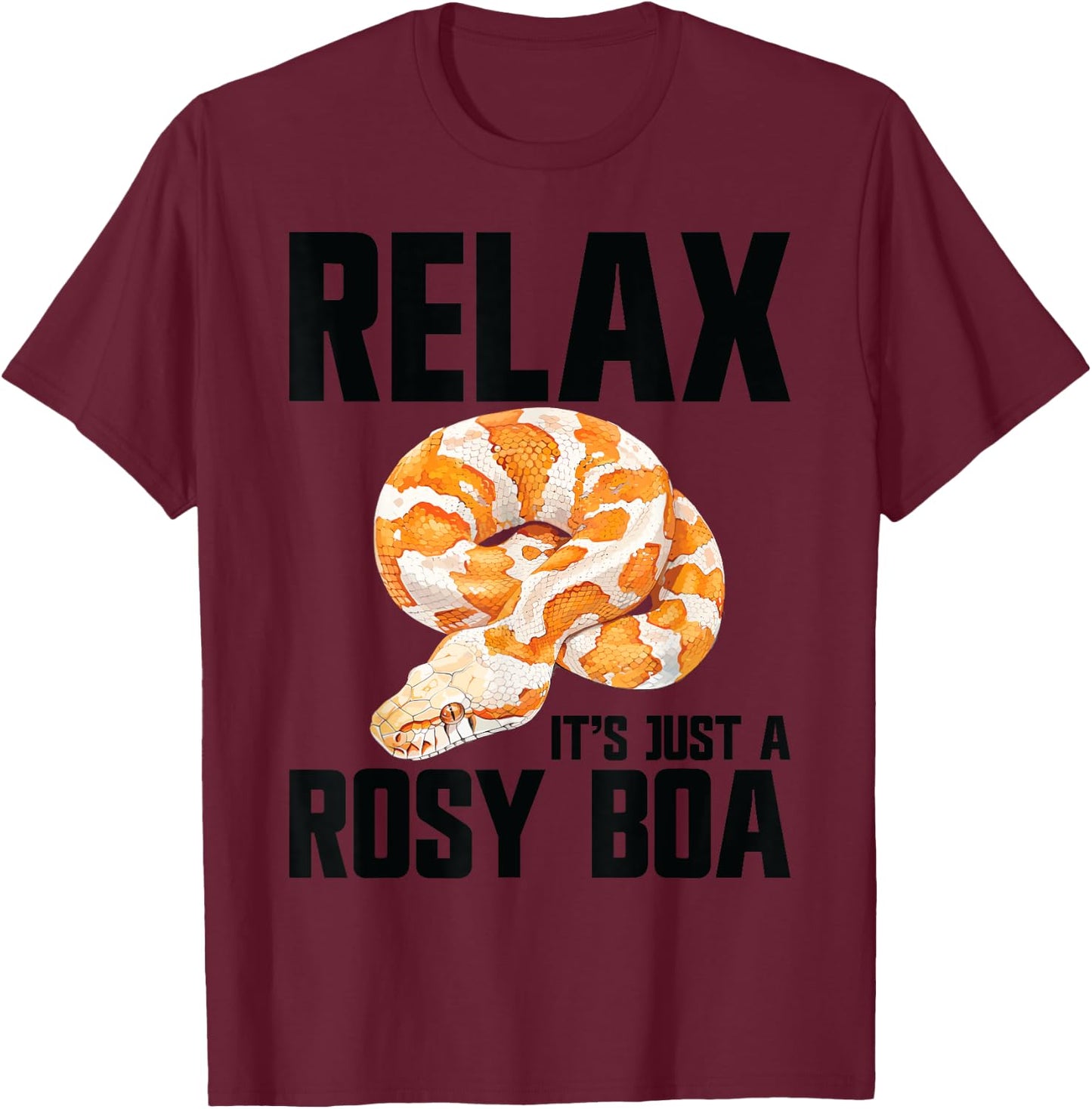 Rosy Boa Snake Plush Stuffed Animal Snake Food Rosy Boa T-Shirt - T-Shirt | Maroon