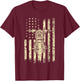 Vintage American Motorcycle American Flag Cool Biker Gift Women Kids Men T-Shirt - T-Shirt | Maroon