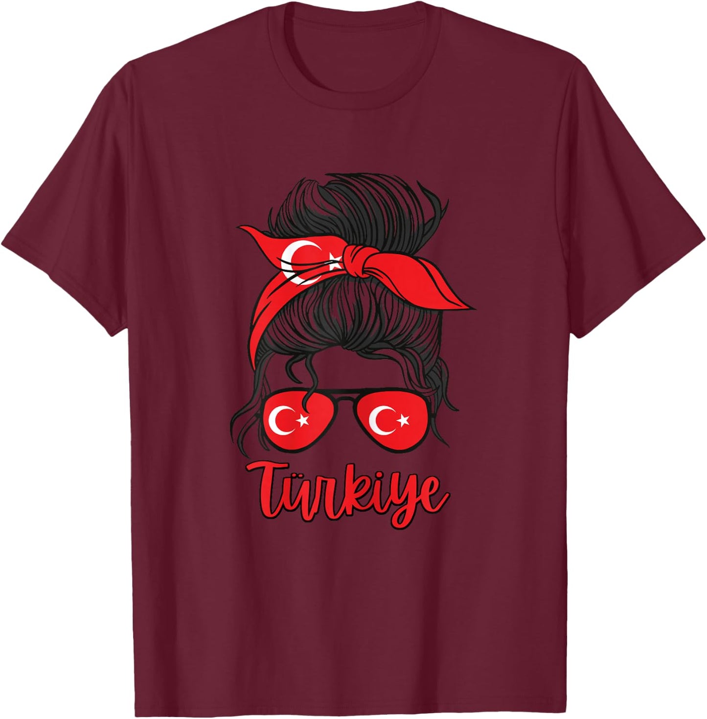 Turkiye Mädchen Türkei Mädchen Türkische kizi Frauen Türkische Flagge T-Shirt - T-Shirt | Maroon