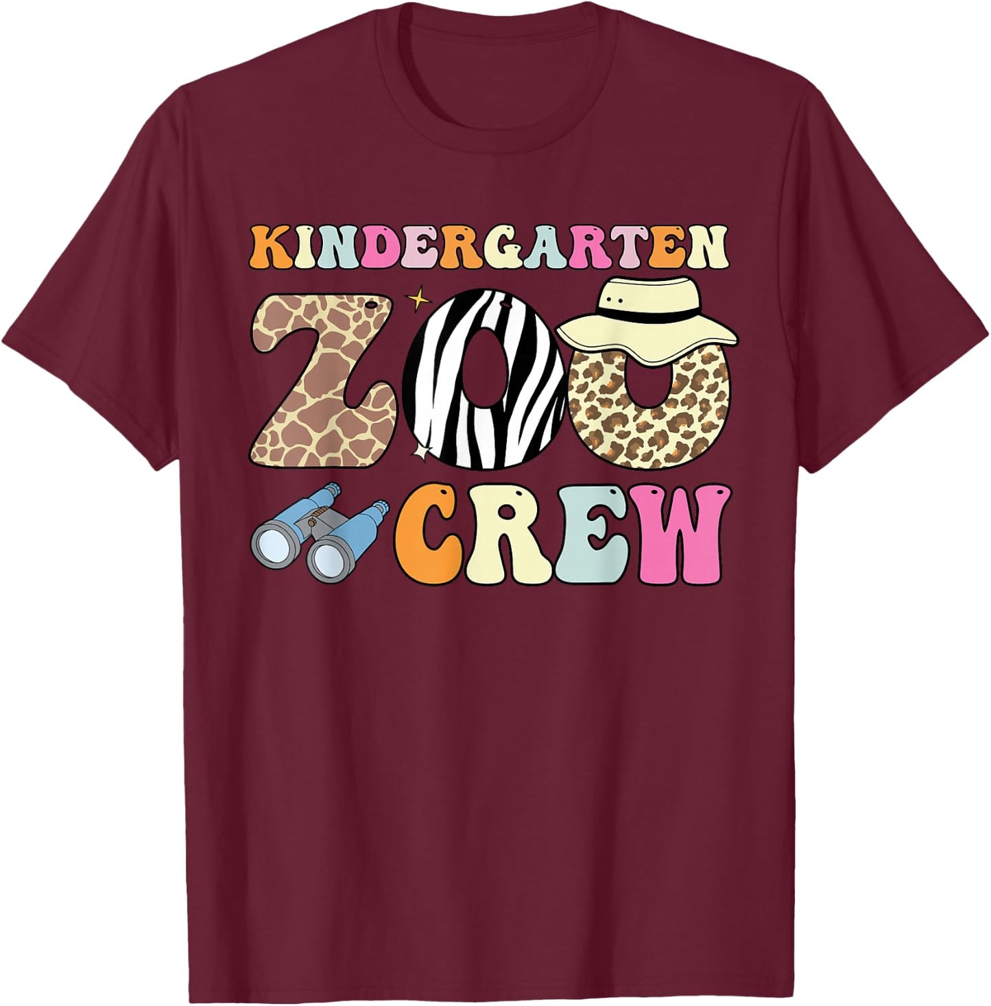 Field Zoo Trip Shirt For Teacher, Kindergarten Crew T-Shirt - T-Shirt | Maroon