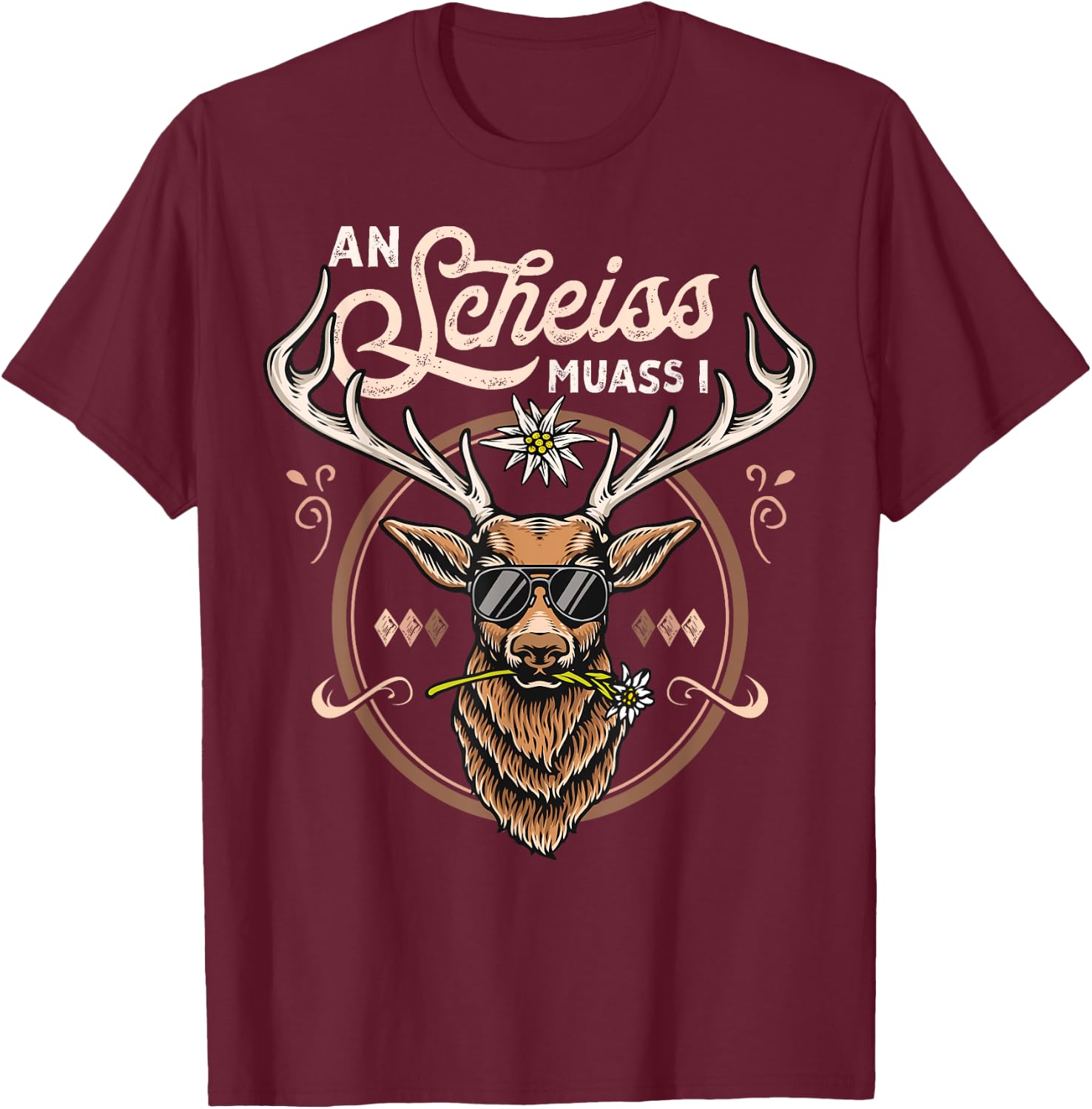 Men's Costume Shirt Outfit Suitable for Oktoberfest Costume , black T-Shirt - T-Shirt | Maroon