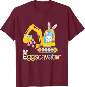 Easter Egg Hunt Shirt For Kids s Funny EggsCavator T-Shirt - T-Shirt | Maroon