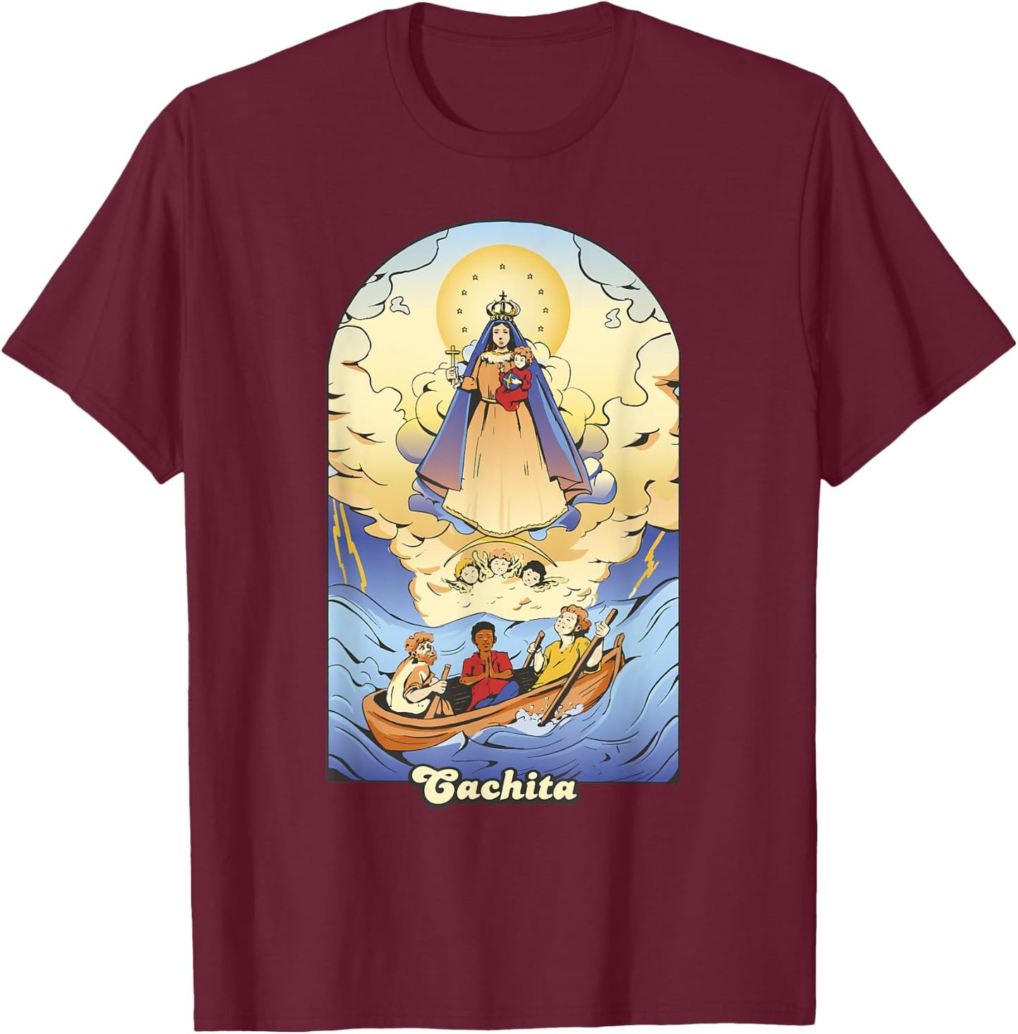 Viva Mi Cuba Libre by NLTS 'Cachita' Virgen de la Caridad del Cobre Patrona de Cuba T-Shirt - T-Shirt | Maroon