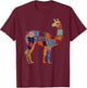 Peruvian Llama Alpaca Flowers Colourful Peru Souvenir T-Shirt - T-Shirt | Maroon