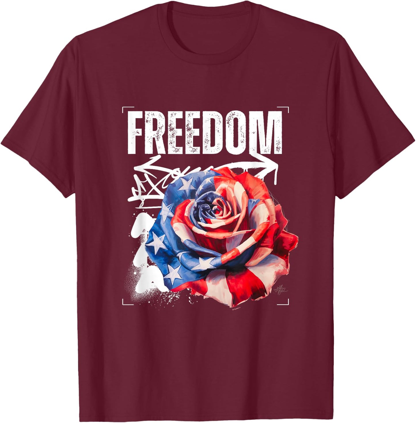 Streetwear Graphic Dark Floral Urban Aesthetic, Fashion T-Shirt - T-Shirt | Maroon