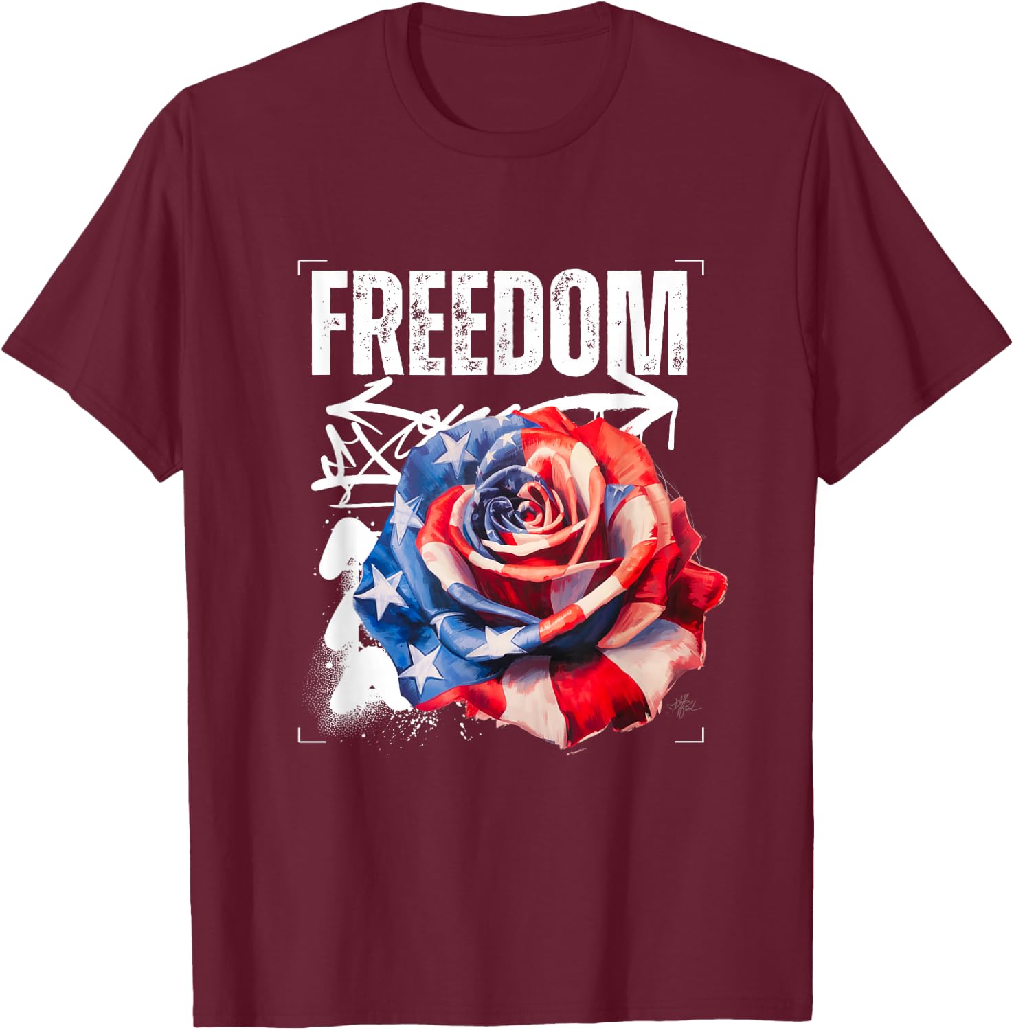 Streetwear Graphic Dark Floral Urban Aesthetic, Fashion T-Shirt - T-Shirt | Maroon