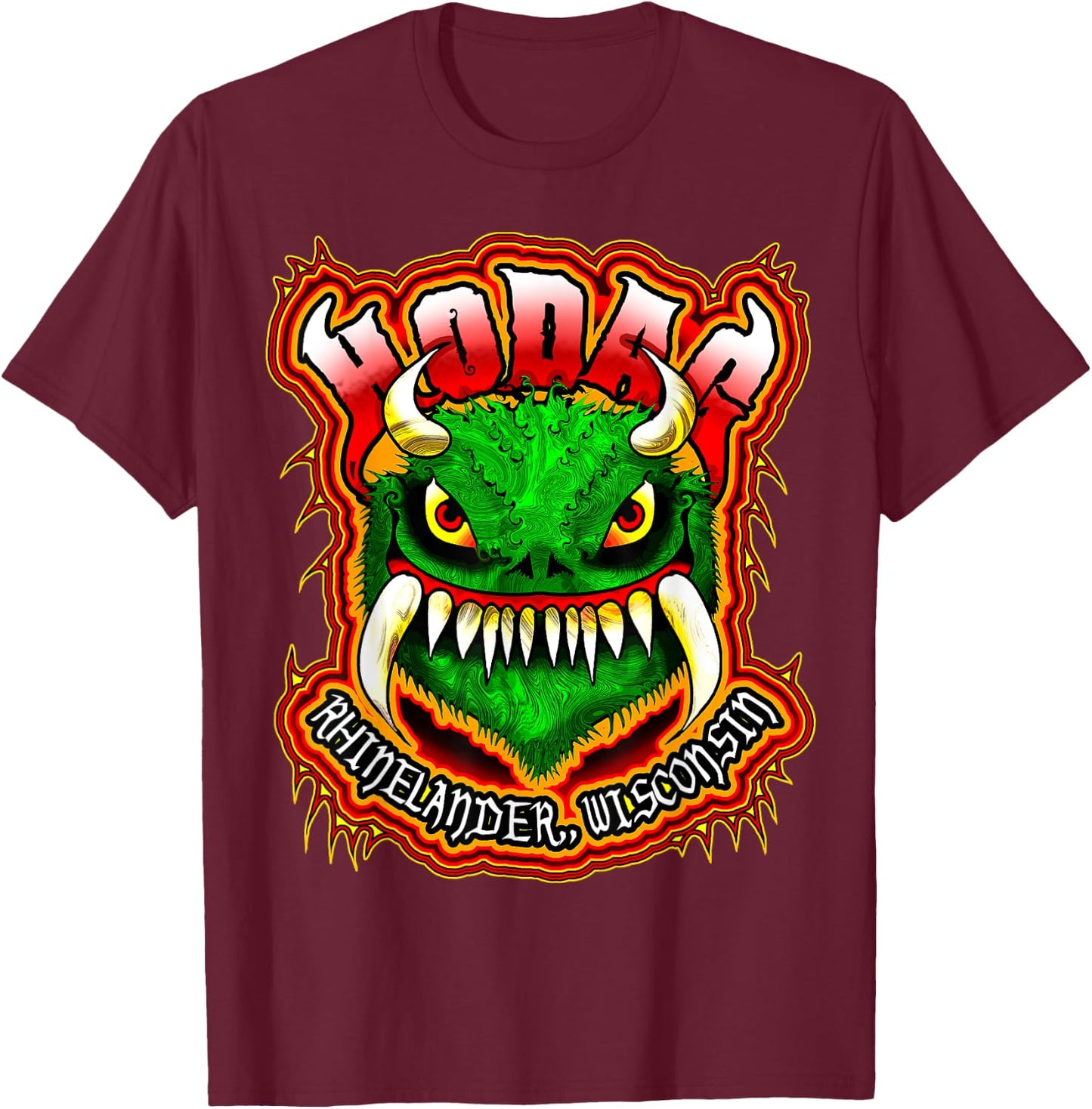 Hodag Rheinlander Wisconsin Monster Cryptozoology Creature T-Shirt - T-Shirt | Maroon
