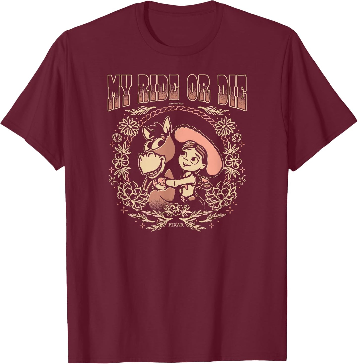 Toy Story 5 - Jessie & Bullseye Ride Or Die T-Shirt - T-Shirt | Maroon