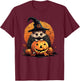 Hedgehog Halloween Pumpkin Funny Hedgehog Witch Graphic T-Shirt - T-Shirt | Maroon