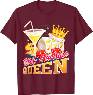 Slot Machine Queen Slot Machine T-Shirt - T-Shirt | Maroon