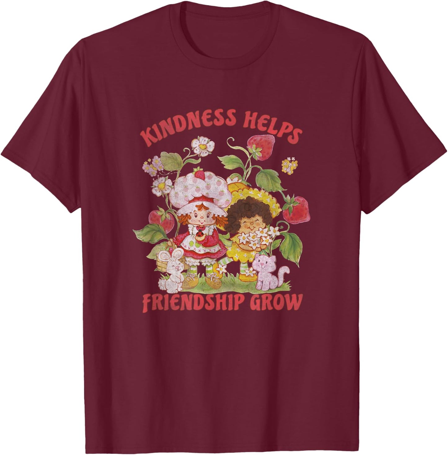 Strawberry Shortcake Orange Blossom Kindness & Friendship T-Shirt - T-Shirt | Maroon