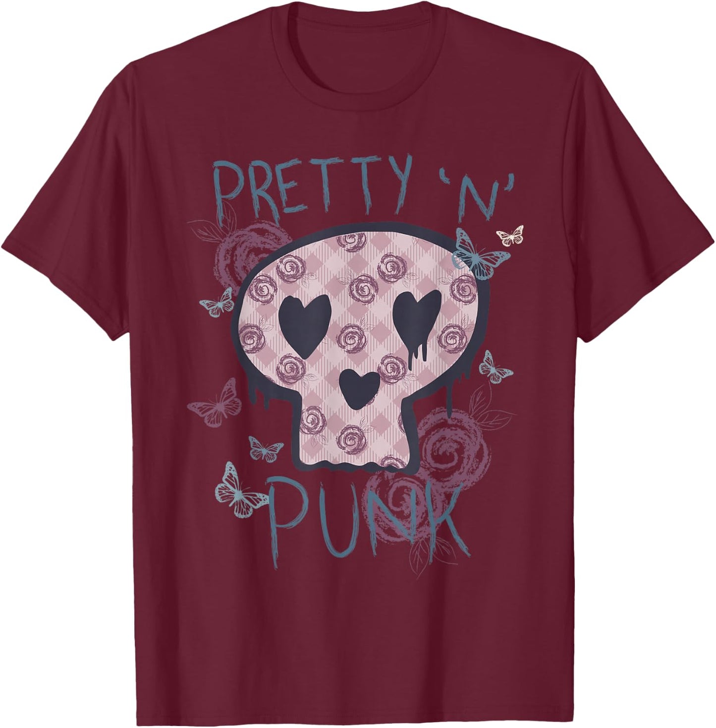 Punk Rock 'n' Roll Music Pretty in Punk Women Ladies Children T-Shirt - T-Shirt | Maroon