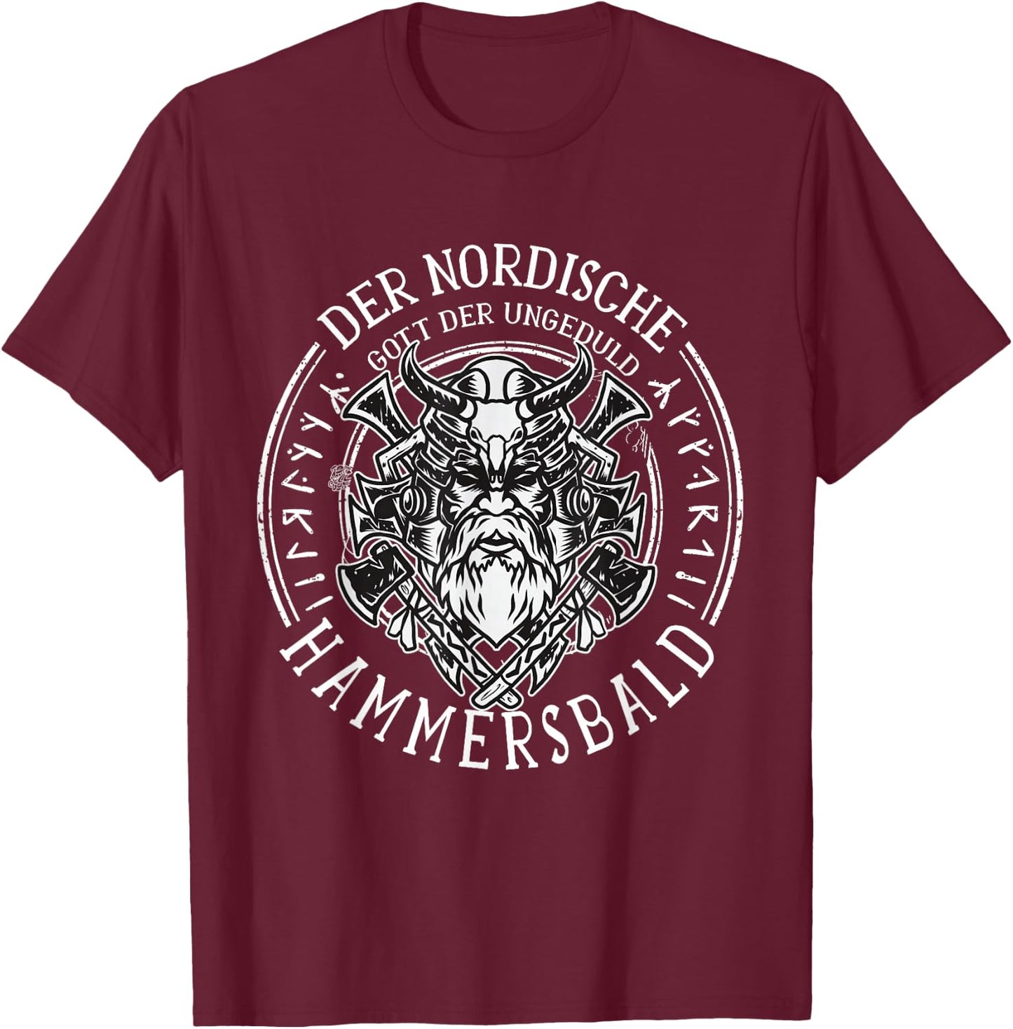 Nordische Mythologie Gott der Ungeduld Hammersbald T-Shirt - T-Shirt | Maroon