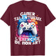 Talented gamer geek teen addicted video games console gaming , Black, S T-Shirt - T-Shirt | Maroon