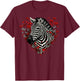 Zebra Love Heart for Valentines Day on Zebra Lover T-Shirt - T-Shirt | Maroon
