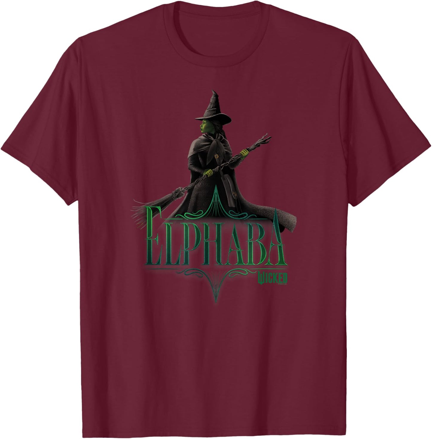 Wicked Elphaba Defying Pose , black T-Shirt - T-Shirt | Maroon