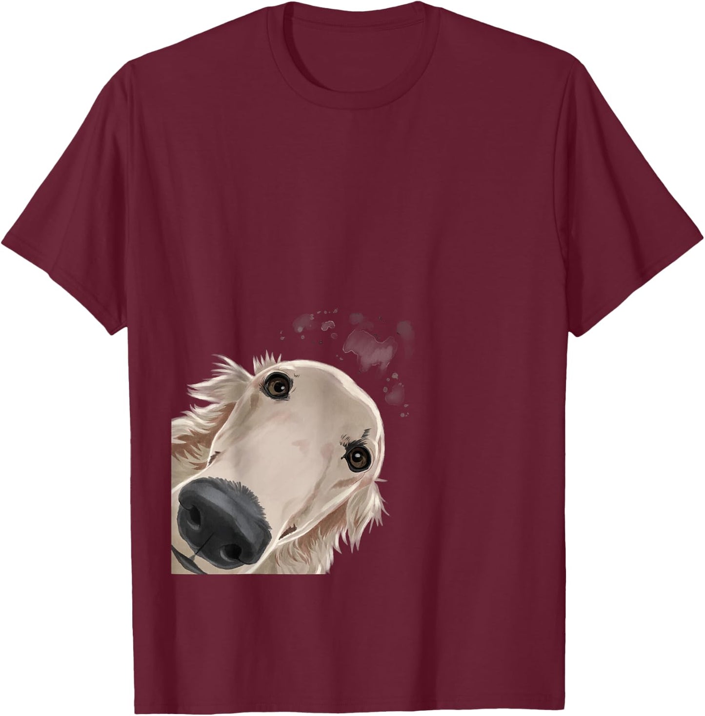 Curious Dog Barsoi T-Shirt - T-Shirt | Maroon