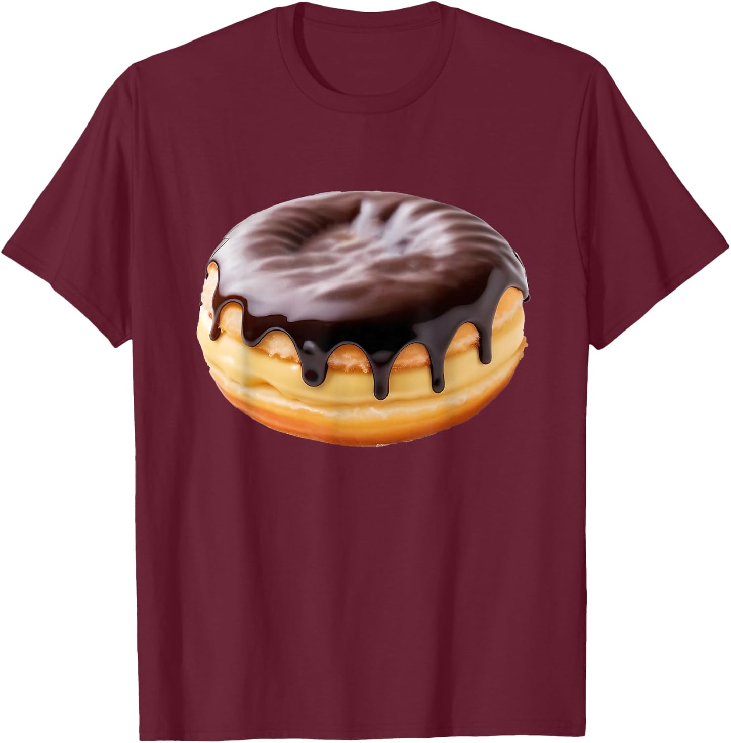 Boston Cream Donut T-Shirt - T-Shirt | Maroon