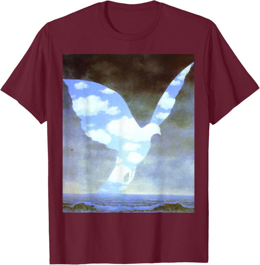 Handsome Shirts:Magritte 5 T-Shirt - T-Shirt | Maroon