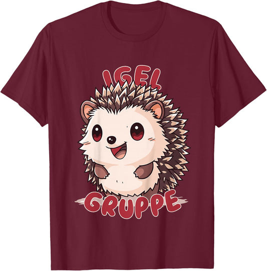 Kinder Niedlicher Igel für Kindergarten, Igelgruppe Kita T-Shirt - T-Shirt | Maroon