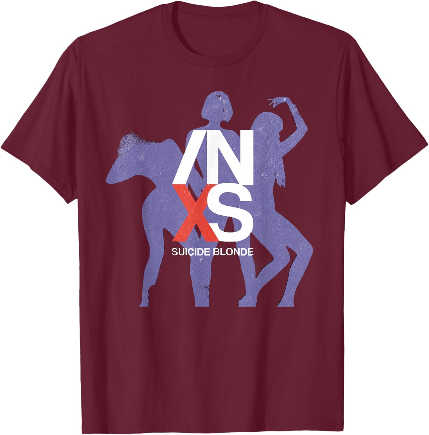 INXS – Suicide Blonde Dancers , Black, S T-Shirt - T-Shirt | Maroon