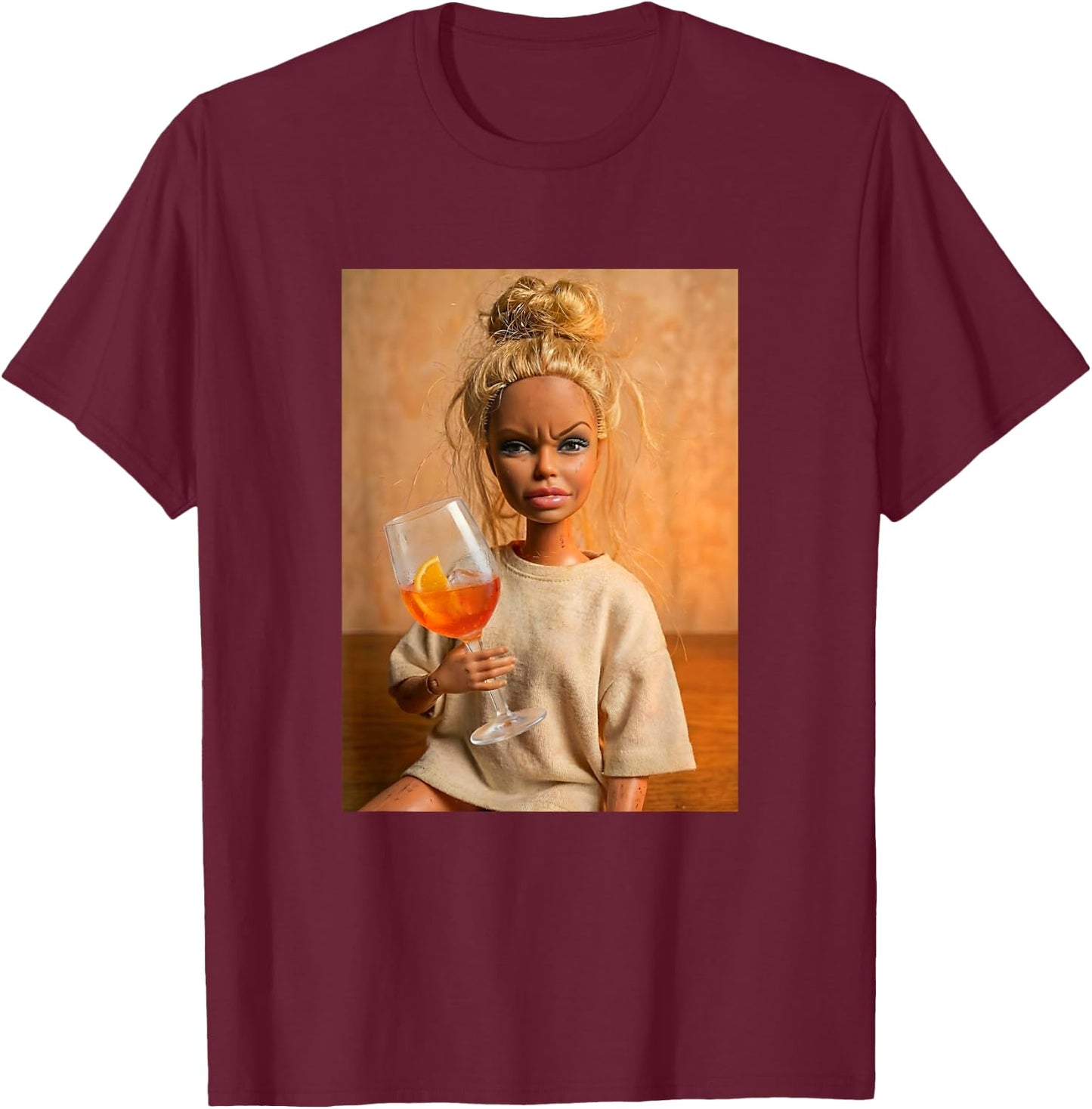 Disgusted FACE Sommer Orange Spritz Cocktail Mädels Fun T-Shirt - T-Shirt | Maroon