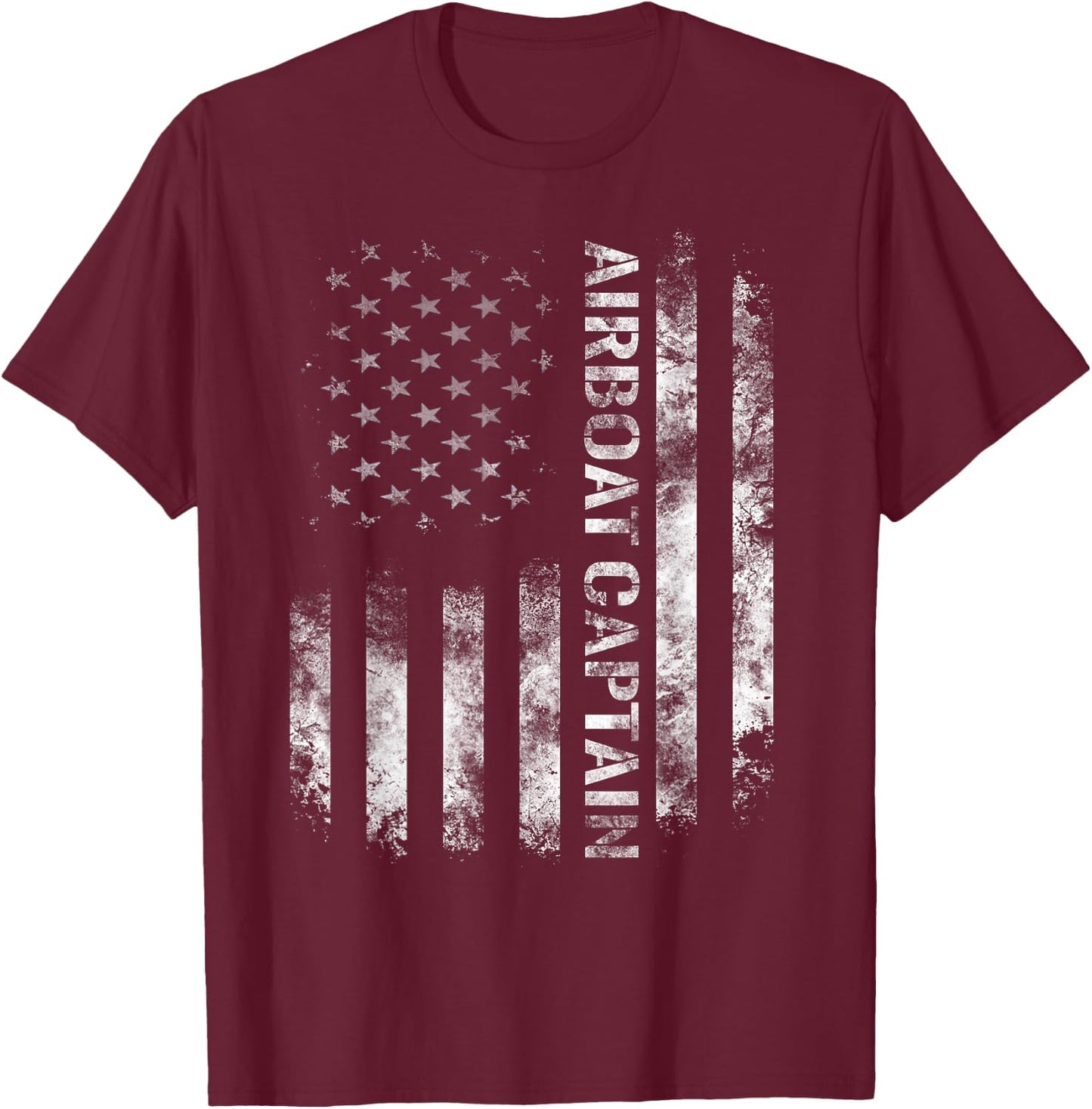 Airboat Captain | USA Patriotic American Flag T-Shirt - T-Shirt | Maroon