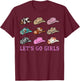 Let's Go Girls Leopard Western Cowgirl Hats Bachelorette T-Shirt - T-Shirt | Maroon
