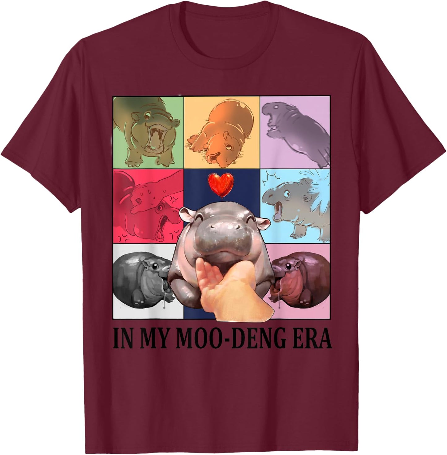 IN MY MOO-DENG ERA - Funny MOO-DENG Hippo Child T-Shirt - T-Shirt | Maroon